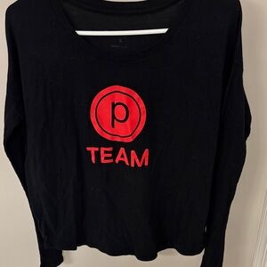 Black Long Sleeve Shirt with Red Logo